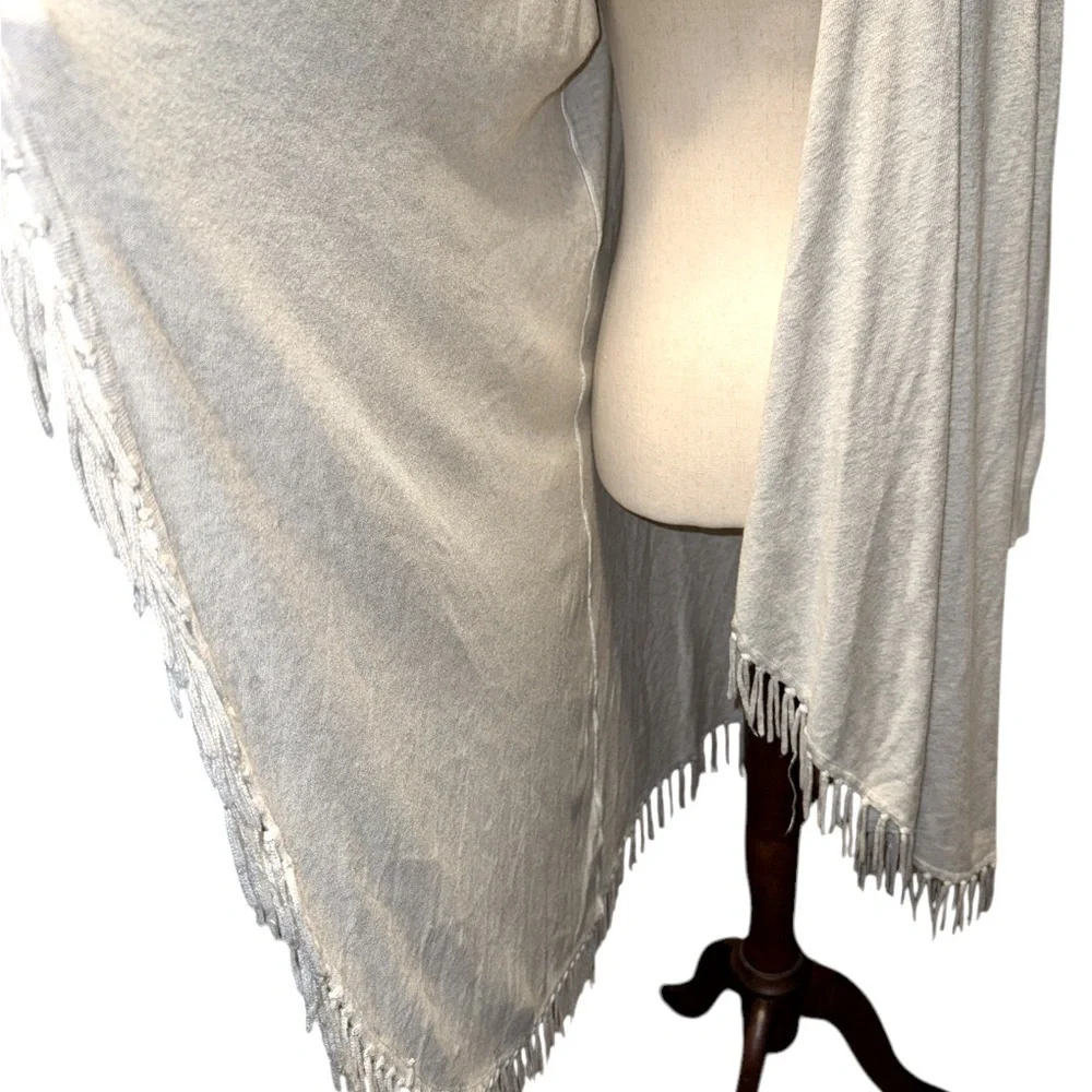 Revolve Central Park West Gray Fringe Cardigan - Picture 3 of 6